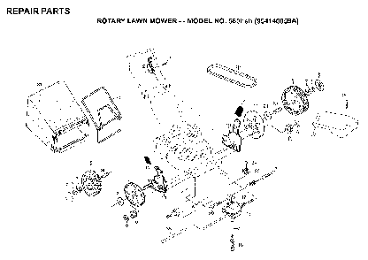 Repair Parts Diagram and Parts List for 560HSH (954140059A)(1998-02) Husqvarna Lawn Mower
