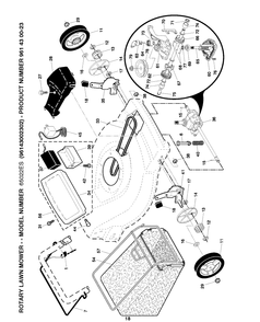 Drive Diagram and Parts List for 65022ES 2008-01 Husqvarna Lawn Mower