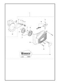 Starter Diagram and Parts List for K970II 2014-02 Husqvarna Circular Saw