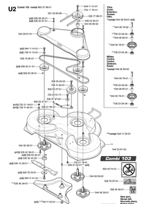 103cm Cutting Deck Diagram and Parts List for PR18AWD (965095001)(2007-03) Husqvarna Lawn Mower
