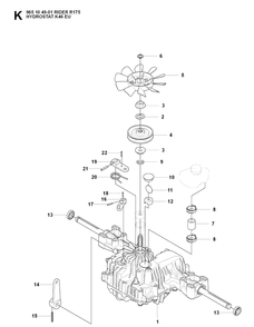 Transmission 3 Diagram and Parts List for RIDER175 (965104901)(2007-01) Husqvarna Lawn Mower