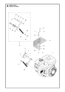 Engine Diagram and Parts List for SOFFCUT150D (2010 3000001 & Above)(2010-10) Husqvarna Circular Saw
