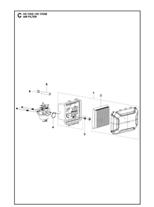 Air Filter Diagram and Parts List for HS139AE 531450801 Husqvarna Engine