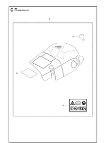 Cylinder Cover Diagram and Parts List for 353  Husqvarna Chainsaw