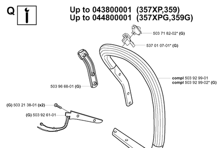 Service Updates 5 Diagram and Parts List for 359 20050600001-20060600000 Husqvarna Chainsaw