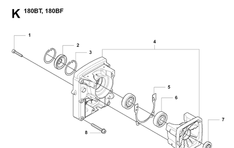 Crankcase Diagram and Parts List for 180BF 20084000001-Current Husqvarna Leaf Blower / Vacuum