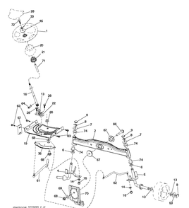 Steering Diagram and Parts List for LT2213 (96041007903)(2011-03) Husqvarna Lawn Tractor