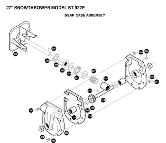Gear Case Diagram and Parts List for ST927E 1997-01 Husqvarna Snow Blower