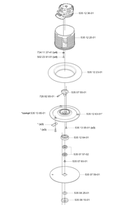 Cutting Blades Diagram and Parts List for 230ACX 2007-07 Husqvarna Lawn Mower