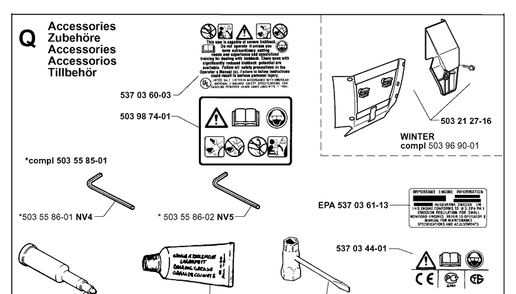 Accessories Diagram and Parts List for 365 19991400001-19994699999 Husqvarna Chainsaw
