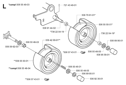 Wheels And Tires Diagram and Parts List for R13R (953533001)(2003-09) Husqvarna Lawn Tractor