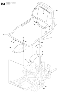 Chassis Upper Diagram and Parts List for PT26D (965160601)(2008-02) Husqvarna Lawn Mower
