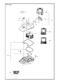 Air Filter Cover Diagram and Parts List for K970IIICHAIN 2017-03 Husqvarna Circular Saw