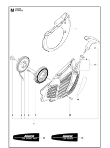 Part Location Diagram of 544376501 Husqvarna Handle starter