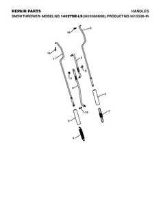 Handle 5 Diagram and Parts List for 12527HV 2010-07 Husqvarna Snow Blower