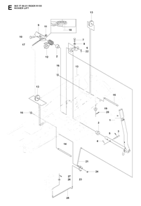Mower Lift / Deck Lift Diagram and Parts List for R155 (965178601)(2007-03) Husqvarna Lawn Tractor