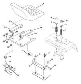 Seat Assembly Diagram and Parts List for GTH2254XP (954571229-A)(2004-08) Husqvarna Lawn Tractor