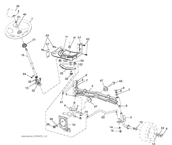 Steering Diagram and Parts List for YTH22V46 (96045004100)(2012-09) Husqvarna Lawn Tractor