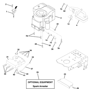 Engine Diagram and Parts List for YTH160 (954140008B)(1998-07) Husqvarna Lawn Mower