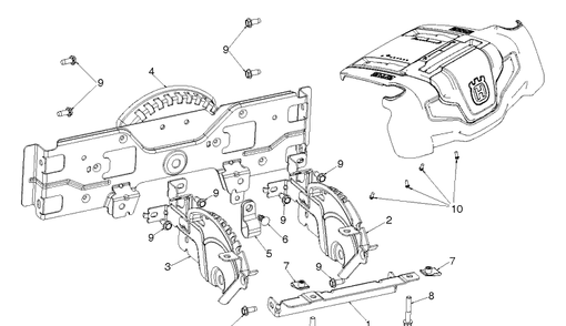 Control Panel And Discharge Chute 12 Diagram and Parts List for ST324 (97046880100)(2020-05) Husqvarna Snow Blower