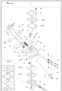 Carb Parts/Wte-7 (355) Diagram and Parts List for 355FXT 2008-07 Husqvarna Brush Cutter