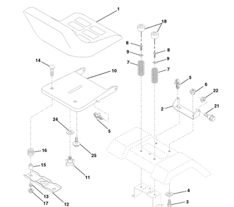 Seat Assembly Diagram and Parts List for LTH130 (954140005B)(1997-12) Husqvarna Lawn Mower