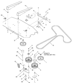 36 Inch Mower Deck And Upper Deck Diagram and Parts List for WH5217 (966947003)(2008-10) Husqvarna Lawn Mower