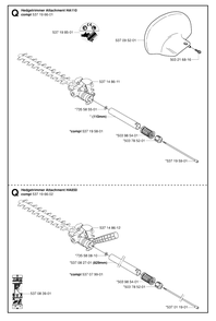 Attachments Diagram and Parts List for HA110 20050600001 - 20054000000 Husqvarna Trimmer