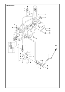 Mower Lift / Deck Lift Diagram and Parts List for R112C52014-2021  Husqvarna Lawn Tractor