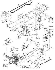 Drive Diagram and Parts List for YTH1842 (954569790-A)(2003-01) Husqvarna Lawn Tractor