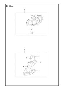 Guards Diagram and Parts List for 524R 2020-11 Husqvarna Brush Cutter