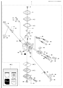 Carburetor Diagram and Parts List for 345RX 20103600001-20144899999 Husqvarna Brush Cutter