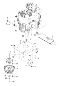 Engine Mounting, Guards And Muffler Diagram and Parts List for PZ29 (966558010-00)(2019-05) Husqvarna Lawn Mower