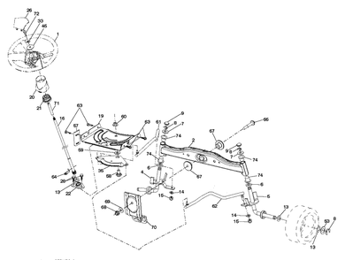 Steering Diagram and Parts List for CT126 (96051000702)(2011-4) Husqvarna Lawn Tractor