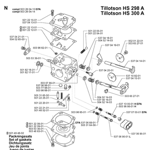Carburetor Details Diagram and Parts List for 395XP/ (XPG)(20010100001-20034000000) Husqvarna Chainsaw