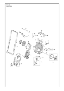 Frame Diagram and Parts List for PW350 2024 Husqvarna Pressure Washer