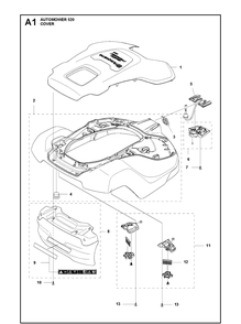 Cover Diagram and Parts List for 520 2020 Husqvarna Lawn Mower