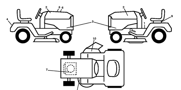 Decals Diagram and Parts List for YTH22V46 (96045004500)(2013-08) Husqvarna Lawn Tractor