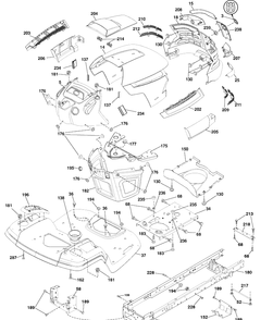 Chassis Diagram and Parts List for YTH22V46 (96043010100)(2010-04) Husqvarna Lawn Mower