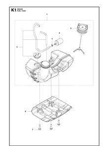 Fuel Tank Diagram and Parts List for 325HE3 966787601 from 20150100001-current Husqvarna Hedge Trimmer