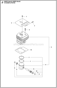 Fan Diagram and Parts List for 580BTSMARKIII  Husqvarna Leaf Blower / Vacuum