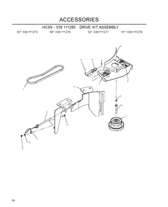 Accessories H Diagram and Parts List for IZ5223 (968999707)(2007-09) Husqvarna Lawn Mower