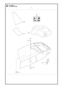 Cylinder Cover Diagram and Parts List for 390XP-XPG-XPW (EPA)(20101800001 - 20111800000) Husqvarna Chainsaw