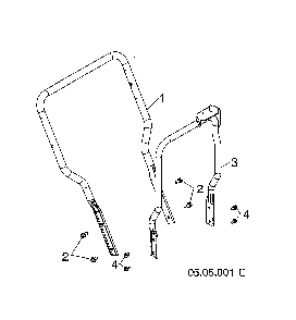 Lower handle Diagram and Parts List for 96193009705  Husqvarna Snow Blower