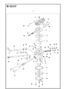 Carburetor Diagram and Parts List for 253RB 20182200001-Current Husqvarna Brush Cutter
