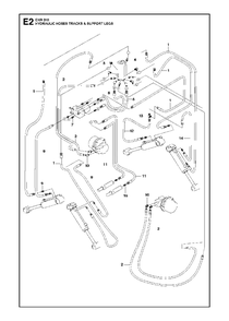 Hydraulic Hoses Tracks And Support Legs Diagram and Parts List for DXR310 (44 & Above)(2013-08) Husqvarna Demolition Hammer