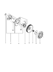 Clutch And Oil Pump Diagram and Parts List for 125 (967068002)(20174500001-Current) Husqvarna Chainsaw