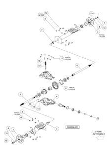 Rear Differential Diagram and Parts List for HUV4420G 2006-11 Husqvarna Lawn Tractor