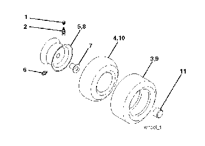 Wheels And Tires Diagram and Parts List for CTH200TWIN (96061022601)(2008-09) Husqvarna Lawn Tractor