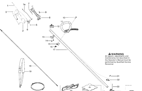 Shaft And Handle Diagram and Parts List for 129RJ 967193401 Husqvarna Brush Cutter